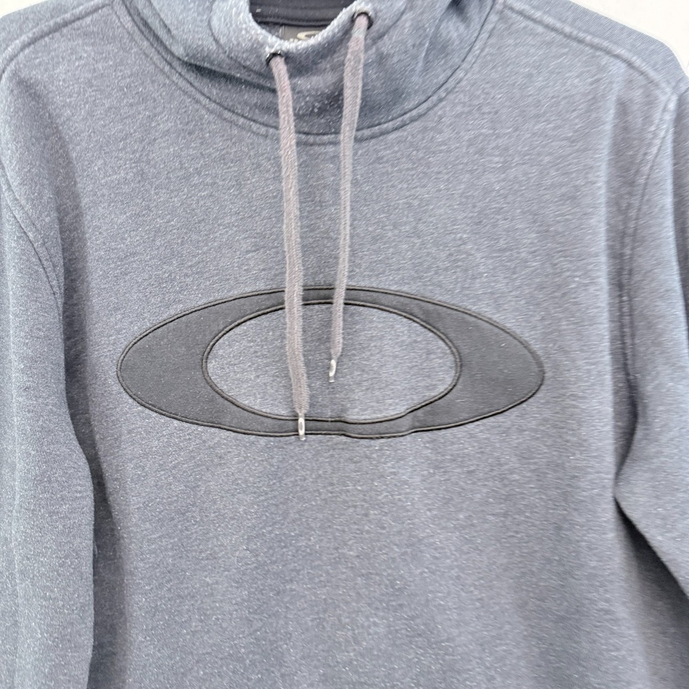 Oakley Hoodie Mens L Gray Sweatshirt Pullover Fleece Logo Embroidered - Picture 2 of 8
